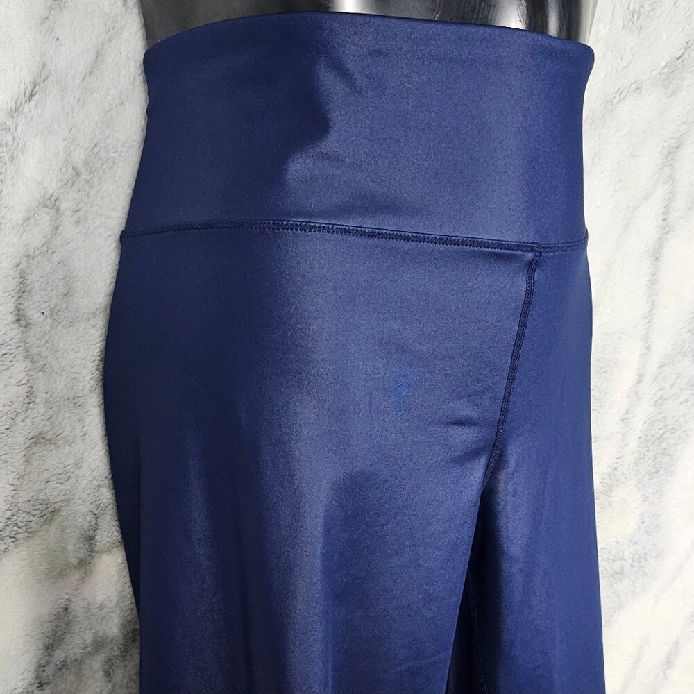 3X INC International Concepts Blue High Wide Waistband Liquid Cropped Leggings